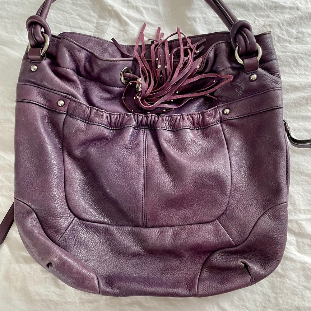 B Makowsky purple leather bag